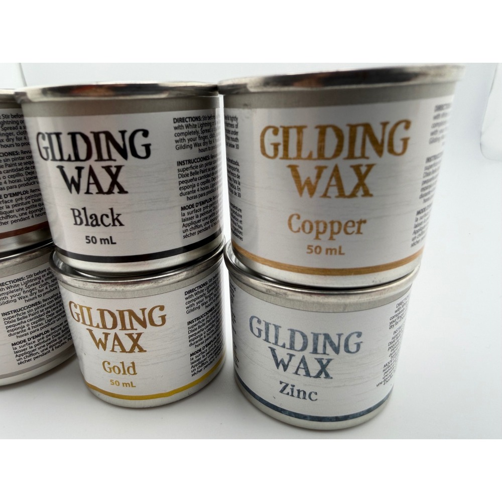 Dixie Belle Gilding Wax 50ml Finishes 4 Colors Left Silver Copper Zinc Black - Picture 3 of 6
